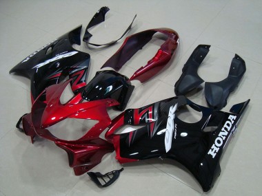 2004-2007 Honda CBR600 F4i Motorcycle Fairings Kit - Red Glossy Black UK Manufacturers