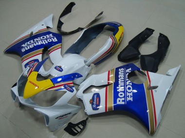 2004-2007 Honda CBR600 F4i Motorcycle Fairings - White Blue Yellow Rothmans UK Manufacturers