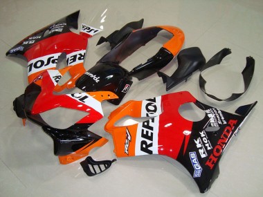 2004-2007 Honda CBR600 F4i Motorcycle Fairing - Orange White Red Glossy Black Repsol UK Manufacturers