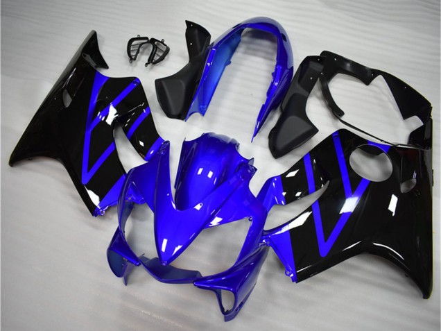 2004-2007 Honda CBR600 F4i Motorcycle Fairing Kits - Blue Glossy Black UK Manufacturers
