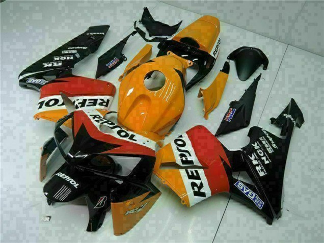 2005-2006 Honda CBR600RR Motorcycle Fairings - Orange White Red Black Repsol UK Manufacturers