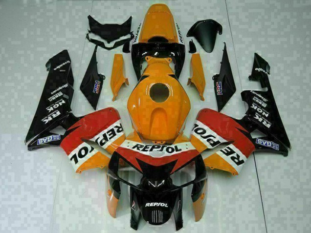2005-2006 Honda CBR600RR Motorcycle Fairings - Orange White Red Black Repsol UK Manufacturers