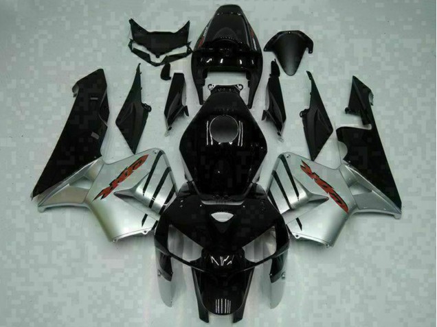 2005-2006 Honda CBR600RR Motorcycle Fairings - Glossy Black Silver UK Manufacturers