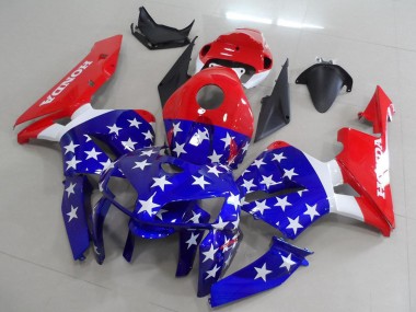 2005-2006 Honda CBR600RR Motorcycle Fairings - Red Blue White American Flag UK Manufacturers