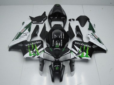 2005-2006 Honda CBR600RR Motorcycle Fairing - Glossy Black White Green Monster UK Manufacturers