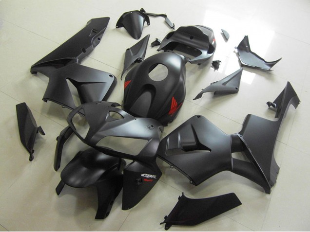 2005-2006 Honda CBR600RR Motorcycle Fairings - Matte Black Red Decal UK Manufacturers