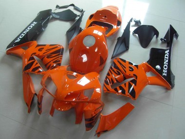 2005-2006 Honda CBR600RR Motorcycle Fairings - Orange Black Flame UK Manufacturers