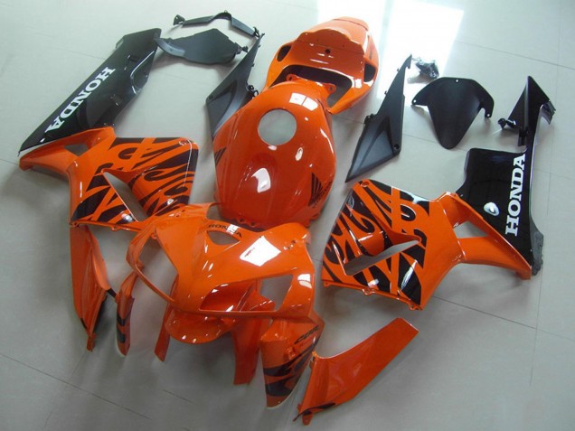 2005-2006 Honda CBR600RR Motorcycle Fairings - Orange Black Flame UK Manufacturers