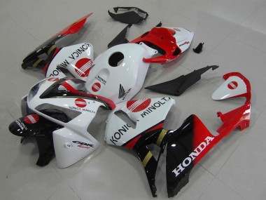 2005-2006 Honda CBR600RR Motorcycle Fairings - White Red Glossy Black Konica Minolta UK Manufacturers