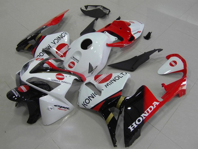 2005-2006 Honda CBR600RR Motorcycle Fairings - White Red Glossy Black Konica Minolta UK Manufacturers