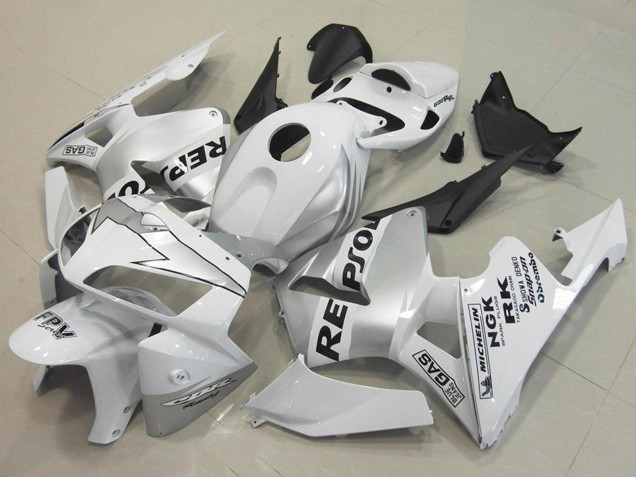 2005-2006 Honda CBR600RR Motorcycle Fairings - White Silver Black Repsol UK Manufacturers