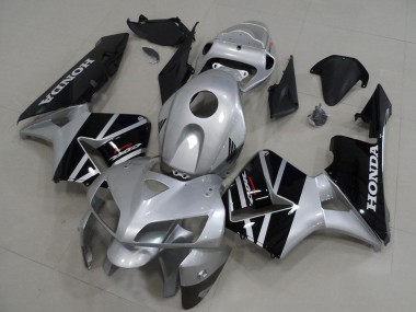 2005-2006 Honda CBR600RR Motorcycle Fairings - Silver Glossy Black UK Manufacturers