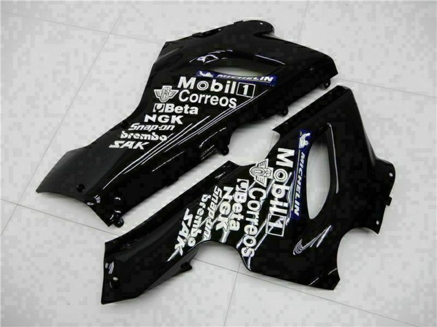 2005-2006 Kawasaki ZX6R Motorcycle Fairings - Glossy Black White West UK Manufacturers