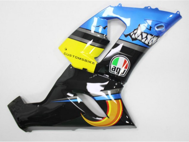 2005-2006 Kawasaki ZX6R Motorcycle Fairings - Blue Yellow Black Shark UK Manufacturers