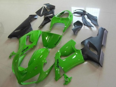 2005-2006 Kawasaki ZX6R Motorcycle Fairings - Green Matte Black UK Manufacturers