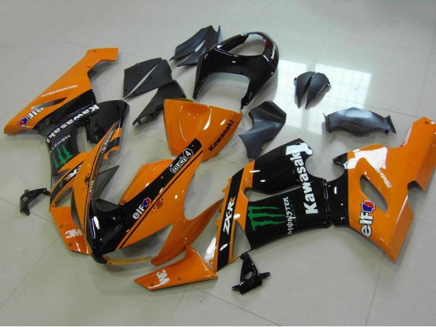 2005-2006 Kawasaki ZX6R Motorcycle Fairings - Orange Black Green Monster UK Manufacturers