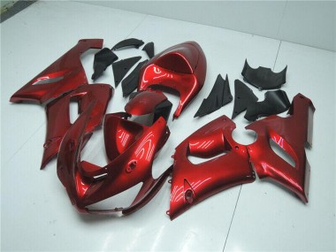 2005-2006 Kawasaki ZX6R Motorcycle Fairings - Candy Red UK Manufacturers