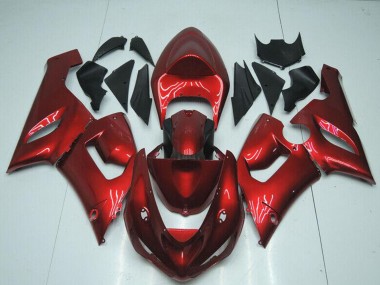 2005-2006 Kawasaki ZX6R Motorcycle Fairings - Candy Red UK Manufacturers