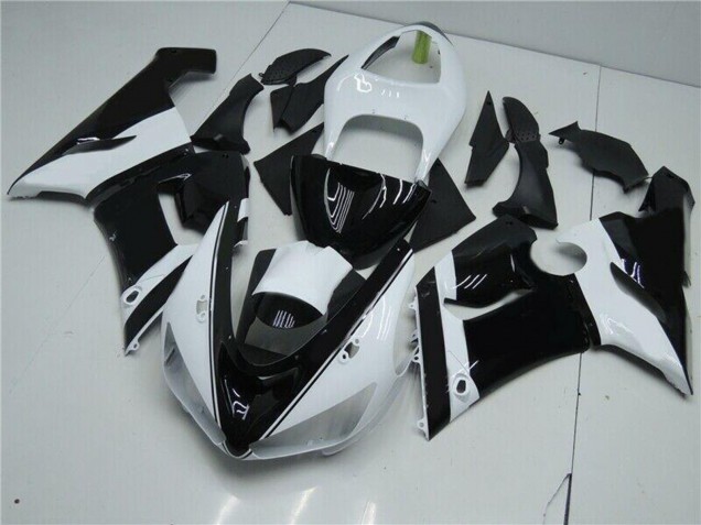 2005-2006 Kawasaki ZX6R Motorcycle Fairings - White Glossy Black UK Manufacturers