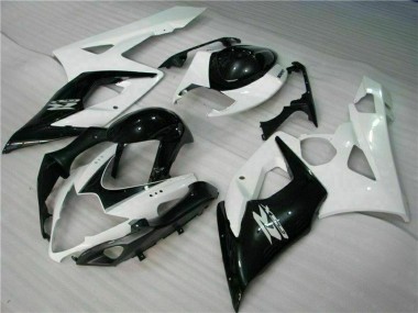 2005-2006 Suzuki GSXR 1000 Motorcycle Fairings - White Glossy Black UK Manufacturers
