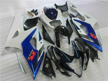 2005-2006 Suzuki GSXR 1000 Motorcycle Fairing Kits - White Blue Glossy Black UK Manufacturers