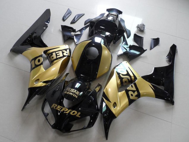 2006-2007 Honda CBR1000RR Motorcycle Fairings - Glossy Black Gold Repsol UK Manufacturers