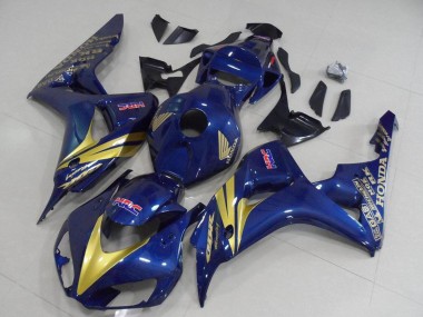 2006-2007 Honda CBR1000RR Motorcycle Fairings - Dark Blue Gold Stripe UK Manufacturers