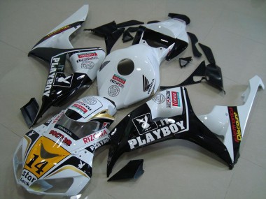 2006-2007 Honda CBR1000RR Motorcycle Fairings - White Yellow Glossy Black Denso Playboy 14 UK Manufacturers
