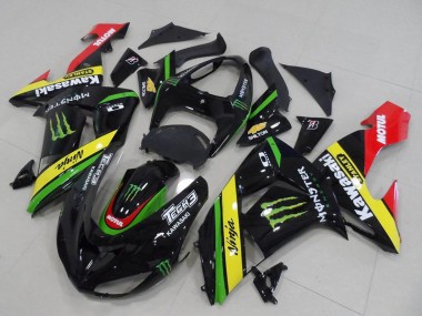 2006-2007 Kawasaki ZX10R Motorcycle Fairings - Glossy Black Red Yellow Green Monster UK Manufacturers
