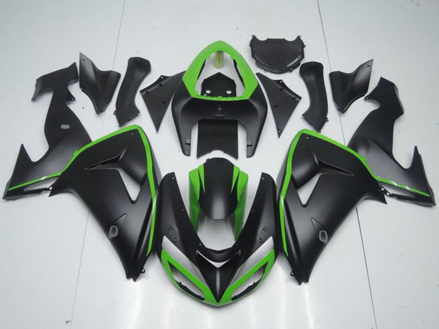 2006-2007 Kawasaki ZX10R Motorcycle Fairing - Green Matte Black UK Manufacturers