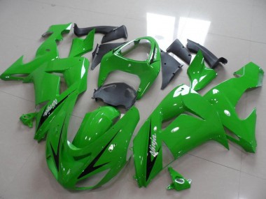 2006-2007 Kawasaki ZX10R Motorcycle Fairings - Green Black Stripe UK Manufacturers