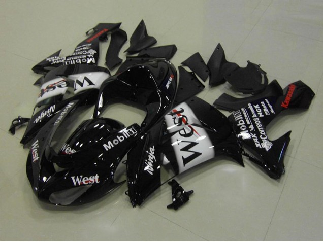 2006-2007 Kawasaki ZX10R Motorcycle Fairings - Glossy Black White West Red UK Manufacturers