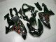 2006-2007 Kawasaki ZX10R Motorcycle Fairing Kits - Glossy Black Red Flame UK Manufacturers