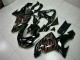 2006-2007 Kawasaki ZX10R Motorcycle Fairing Kits - Glossy Black Red Flame UK Manufacturers