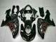 2006-2007 Kawasaki ZX10R Motorcycle Fairing Kits - Glossy Black Red Flame UK Manufacturers