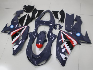 2006-2007 Kawasaki ZX10R Motorcycle Fairings - Grey White Red Shark UK Manufacturers