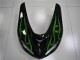 2006-2007 Kawasaki ZX10R Motorcycle Fairings - Glossy Black Green Flame UK Manufacturers