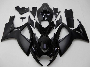 2006-2007 Suzuki GSXR 600/750 Motorcycle Fairings - Matte Black Glossy Black UK Manufacturers