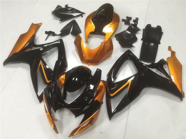 2006-2007 Suzuki GSXR 600/750 Motorcycle Fairings - Orange Glossy Black UK Manufacturers