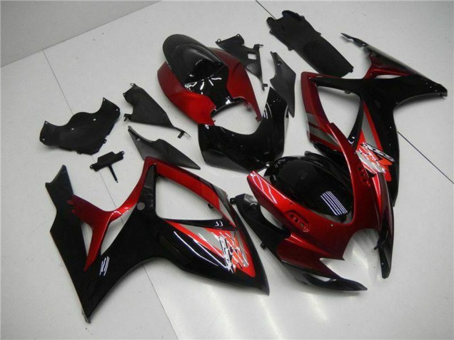 2006-2007 Suzuki GSXR 600/750 Motorcycle Fairing - Red Glossy Black UK Manufacturers