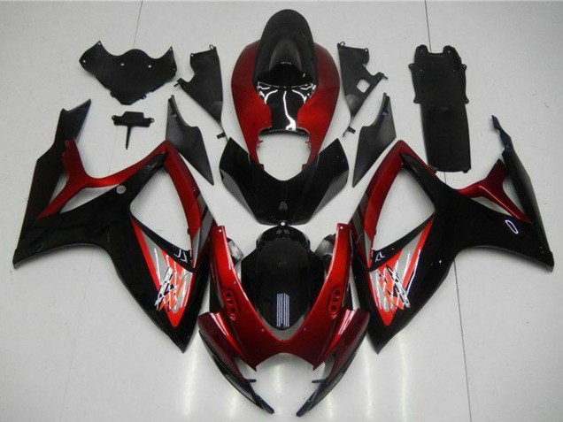 2006-2007 Suzuki GSXR 600/750 Motorcycle Fairing - Red Glossy Black UK Manufacturers