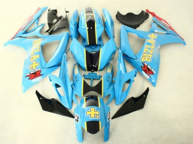 2006-2007 Suzuki GSXR 600/750 Motorcycle Fairings - Light Blue Black Yellow Rizla UK Manufacturers