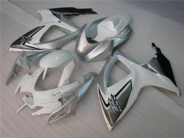 2006-2007 Suzuki GSXR 600/750 Motorcycle Fairings - White Silver UK Manufacturers