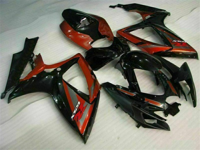 2006-2007 Suzuki GSXR 600/750 Motorcycle Fairings - Glossy Black Red UK Manufacturers