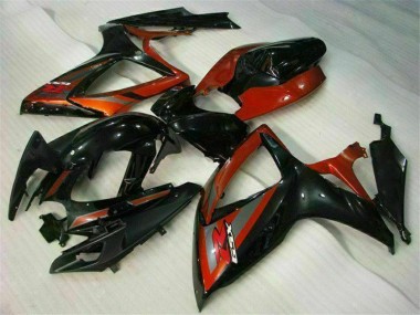 2006-2007 Suzuki GSXR 600/750 Motorcycle Fairings - Glossy Black Red UK Manufacturers