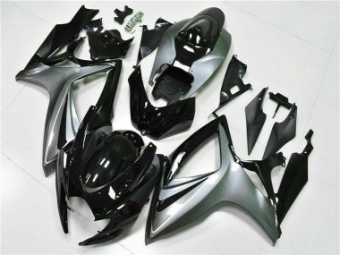 2006-2007 Suzuki GSXR 600/750 Motorcycle Fairings - Silver Glossy Black UK Manufacturers