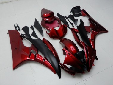 2006-2007 Yamaha YZF R6 Motorcycle Fairing Kits - Red Matte Black UK Manufacturers