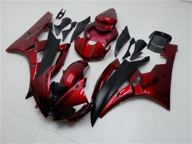 2006-2007 Yamaha YZF R6 Motorcycle Fairing Kits - Red Matte Black UK Manufacturers