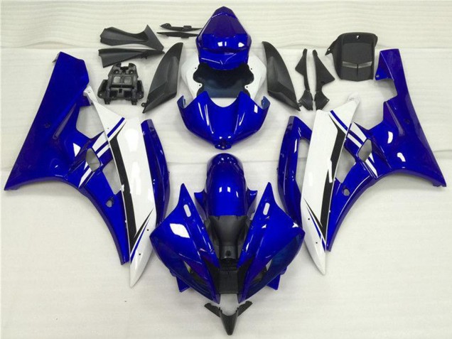 2006-2007 Yamaha YZF R6 Motorcycle Fairings - Blue White Black UK Manufacturers