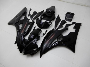 2006-2007 Yamaha YZF R6 Motorcycle Fairing Kits - Glossy Black Matte Black UK Manufacturers
